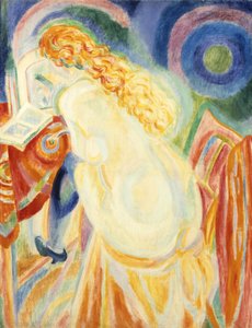女性ヌード読書