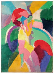 日傘をさす女性またはラ・パリジェンヌ 作： Robert Delaunay