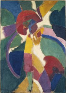 日傘を持つ女性、1913 作： Robert Delaunay