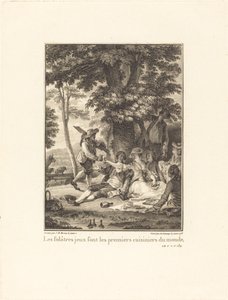 遊び心のあるゲームは、世界で最初の料理人です 作： Robert Delaunay after Jean Michel Moreau