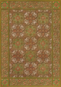 1863年、ウィーンのハベニヒトによる型押しレザーパネル。 作： Robert Dudley