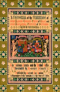 HRHアルバートエドワードプリンスオブウェールズの結婚記念の表紙、1863年 作： Robert Dudley