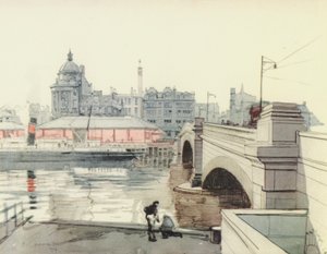 グラスゴージョージ5世橋（カラーリトグラフ）
