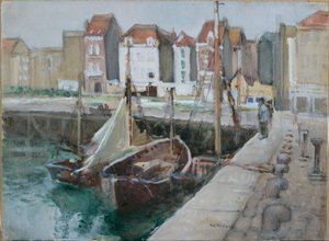 ブランケンベルヘ、ベルギー（紙に鉛筆と水彩） 作： Robert Ernest McEune