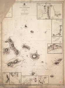 HMS「ビーグル号」航海中に調査されたガラパゴス諸島の海図 作： Robert Fitzroy