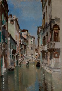 ヴェネツィアの運河、サン トロヴァソ地区、カリフォルニア州。 1885年。 作： Robert Frederick Blum