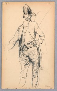 素描《17世紀の衣装をまとった男性立像》1876-77年 作： ロバートフレデリックブルーム