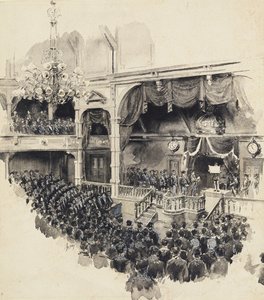 日本国会のオープニングシーン、1890年 作： Robert Frederick Blum