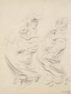 Moods to Music壁画用のカーテンのスケッチ、1893-95年（グラファイトとバフウォーヴ紙に黄色の鉛筆） 作： Robert Frederick Blum