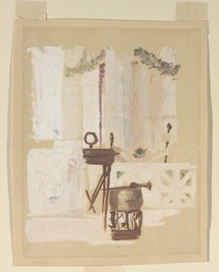 寺院の入り口のための習作、「ヴィンテージ フェスティバル」、メンデルスゾーン グリー クラブ、ニューヨーク、NY 作： Robert Frederick Blum