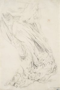 Moods to Music壁画のカーテンの研究、1893年から95年（クリーム色の紙に黄色の鉛筆で黒鉛を塗ったもの） 作： Robert Frederick Blum