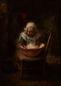 ウォッシュ・デイ（キャンバスに油彩） 作： Robert Gemmell Hutchison