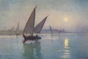 カイロ近くのナイル川の月光、c1880、1904