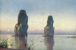 テーベの巨像-月の出、c1880、1904 作： Robert George Talbot Kelly