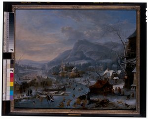 冬：農民と凍てつく冬景色 作： Robert Griffier