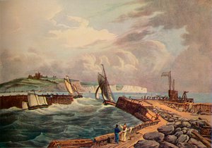 ドーバーハーバーに入るカッター、1819年 作： Robert Havell