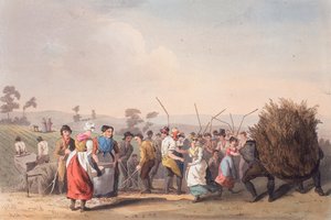 レイプの脱穀、1813 年 11 月 1 日 作： Robert Havell
