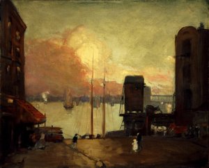 積雲、イーストリバー、1901-1902年。 作： Robert Henri