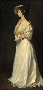 白い服を着た若い女性 作： Robert Henri