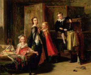 シャレードのためのドレッシング：パトリックアランフレイザーの子供たち、1886年 作： Robert Herdman