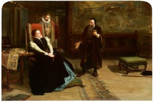 ホリールード宮殿でのスコットランド女王メアリーとジョン・ノックスの会談 作： Robert Herdman