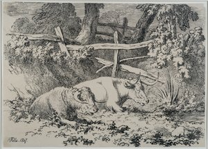 牛の休息、1807 作： Robert Hills