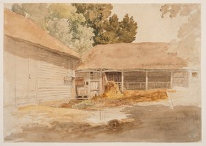 納屋の習作 1820-29年頃 （黒鉛、水彩） 作： Robert Hills