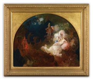ティターニアが眠る（パネルに油彩） 作： Robert Huskisson