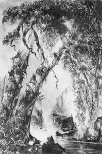 トレントン フォールズ、ニューヨーク、1836 年。 作： Robert Jones