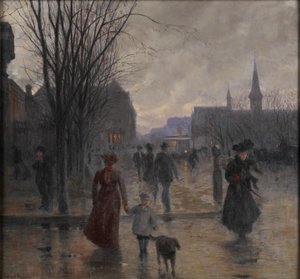 ヘネピンアベニューの雨の夜、1902年頃