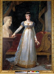 ポーリーン・ボナパルトとマリー・ポーレットの肖像画、ボルゲーゼ王女（1780-1825）、グアスタッラ公爵夫人ロバート・ルフェーヴル（1755-1830）による絵画 作： Robert Lefebvre