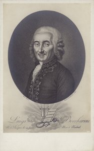 イタリアの作曲家でありチェロ奏者であるルイージ・ボッケリーニ（1743-1805）。 作： Robert Lefevre