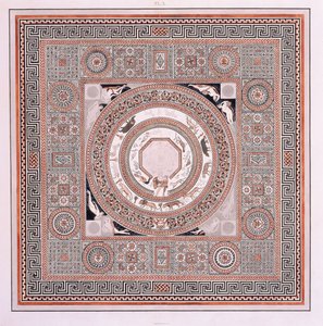 The Great Pavement: ウッドチェスター ローマン ヴィラのオルフェウス モザイク 作： Robert and Lysons Samuel (after) Smirke