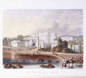 1813年のハイデラバードの英国の居住地。 1830