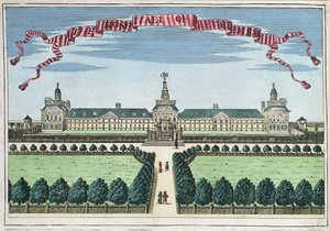 ベツレヘムの病院、「ロンドン市とその周辺の注目すべき場所の展望の書」、1700年頃 作： Robert Morden