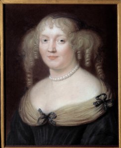 文豪セヴィーニュ侯爵夫人（1626-1696）、マリー・ド・ラブタン・シャンタル（ラブタン・シャンタル）の肖像。ブッシー・ラビュタンの城。ロベール・ナンテュイユ（1623-1678）の絵。カルナヴァレ美術館。 作： Robert Nanteuil