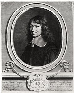 ニコラ・フーケ(1615-80)の肖像 1662年(彫刻) (白黒写真) 作： Robert Nanteuil