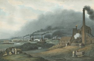 ビルストン-ブラッドリー製鉄所：水彩画、1837年 作： Robert Noyes