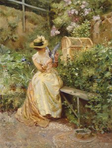 庭で 作： Robert Payton Reid