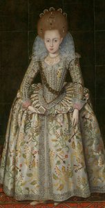 エリザベス王女 1596-1662 年、後にボヘミアの女王、約。 1606年。 作： Robert Peake I