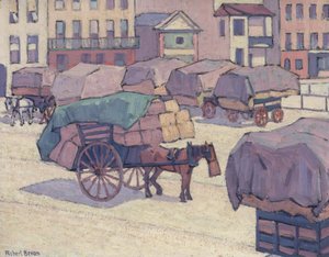 干し草のカート、カンバーランド マーケット 作： Robert Polhill Bevan
