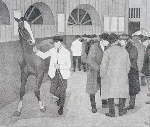 バービカンの馬屋（バービカンNo.2）1921年（リトグラフ） 作： Robert Polhill Bevan