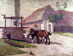 馬が飲む 作： Robert Polhill Bevan