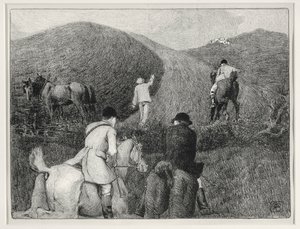 狩猟風景（リトグラフ 作： Robert Polhill Bevan