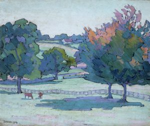 「サセックス州クックフィールドのカエデ」、1914 作： Robert Polhill Bevan