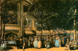 ボクスホール ガーデンズ、ランベス、c1785、1942 年 作： Robert Pollard
