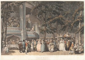 ヴォクスホール ガーデンズ 作： Robert Pollard and Francis Jukes after Thomas Rowlandson, published by John Raphael Smith