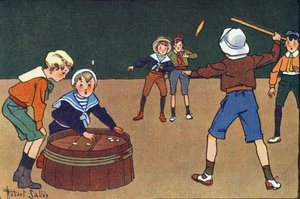 オッセレツとキネツ。E.ウェーバーの「私たちは何をしているの？「ロベール・サレス（1871-1929）の水彩画によるE.ウェーバー作。パリ、ガルニエ・フレール出版社 作： Robert Salles