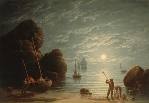 月明かりの海辺の情景 作： Robert Salmon