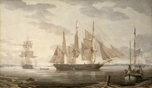 港の船、1805 作： Robert Salmon